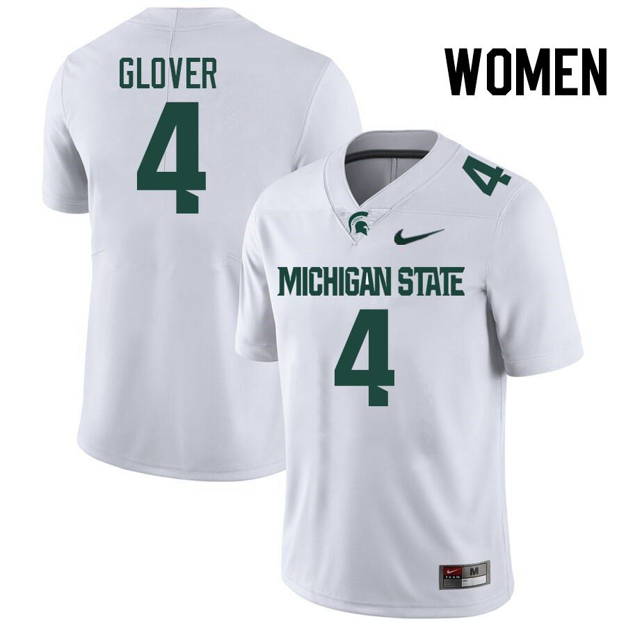 Women #4 Jaron Glover Michigan State Spartans College Football Jersesys Stitched-White